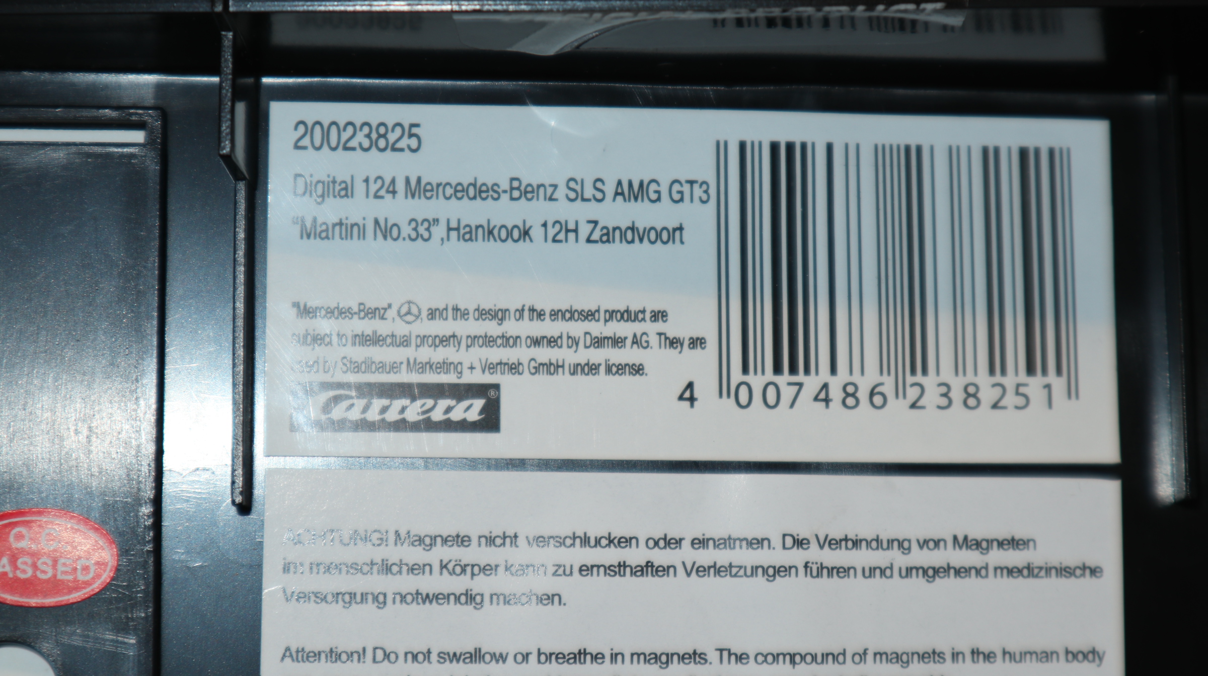 Carrera 23825 in 1:24, MB SLS AMG GT3 "Martini No.33"  versiegelt, NEU in OVP