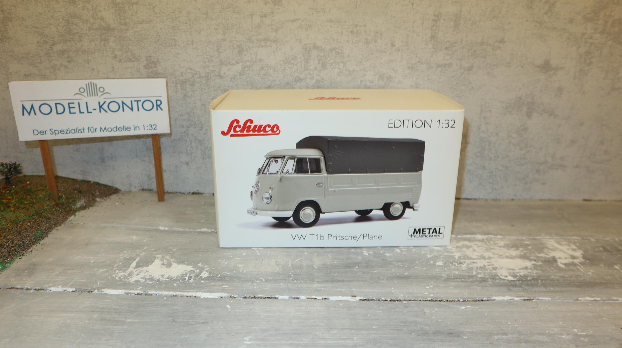 Schuco 7851 in 1:32, VW T1 Pritsche mit Plane, grau, NEU in OVP