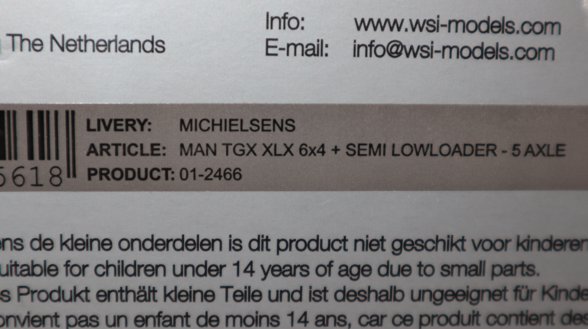 WSI 01-2466 in 1:50, MAN TGX 6x4 MICHIELSENS  NEU in OVP
