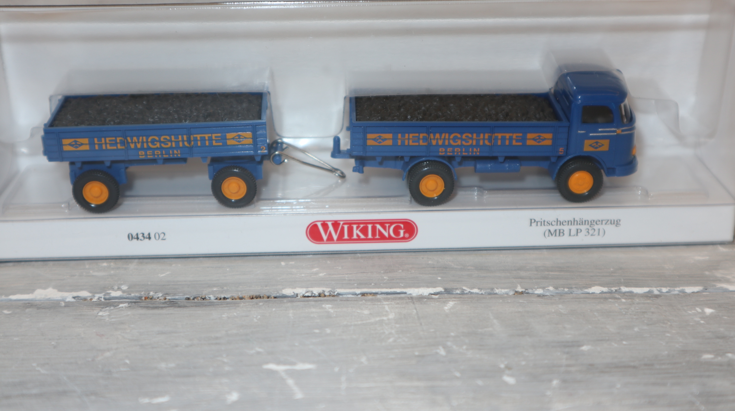 Wiking 043402 in 1:87,  MB LP 321 Pritschenhängerzug HEDWIGSHÜTTE, NEU in OVP