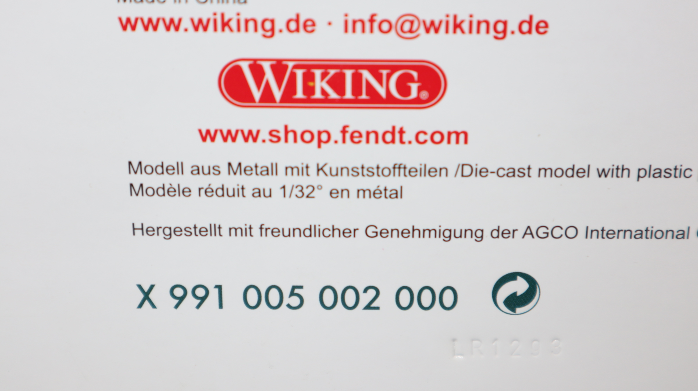 Wiking 077315 in 1:32, Fendt Katana 65, 1st Edition, NEU in OVP