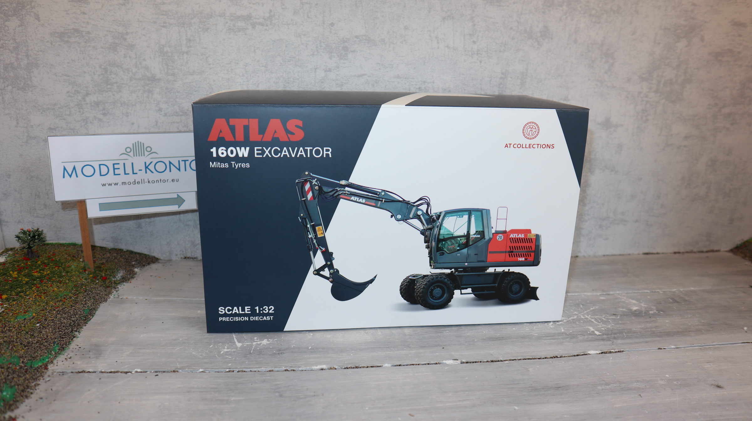 AT Collections 3200151 in 1:32, ATLAS Radbagger 160 W mit MITAS-Reifen, NEU in OVP