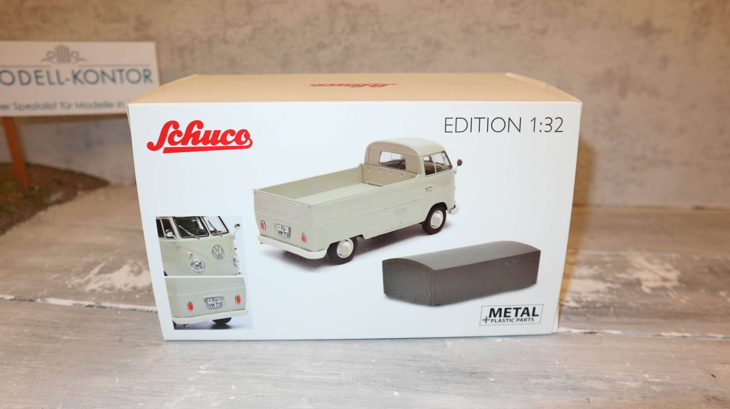 Schuco 7851 in 1:32, VW T1 Pritsche mit Plane, grau, NEU in OVP
