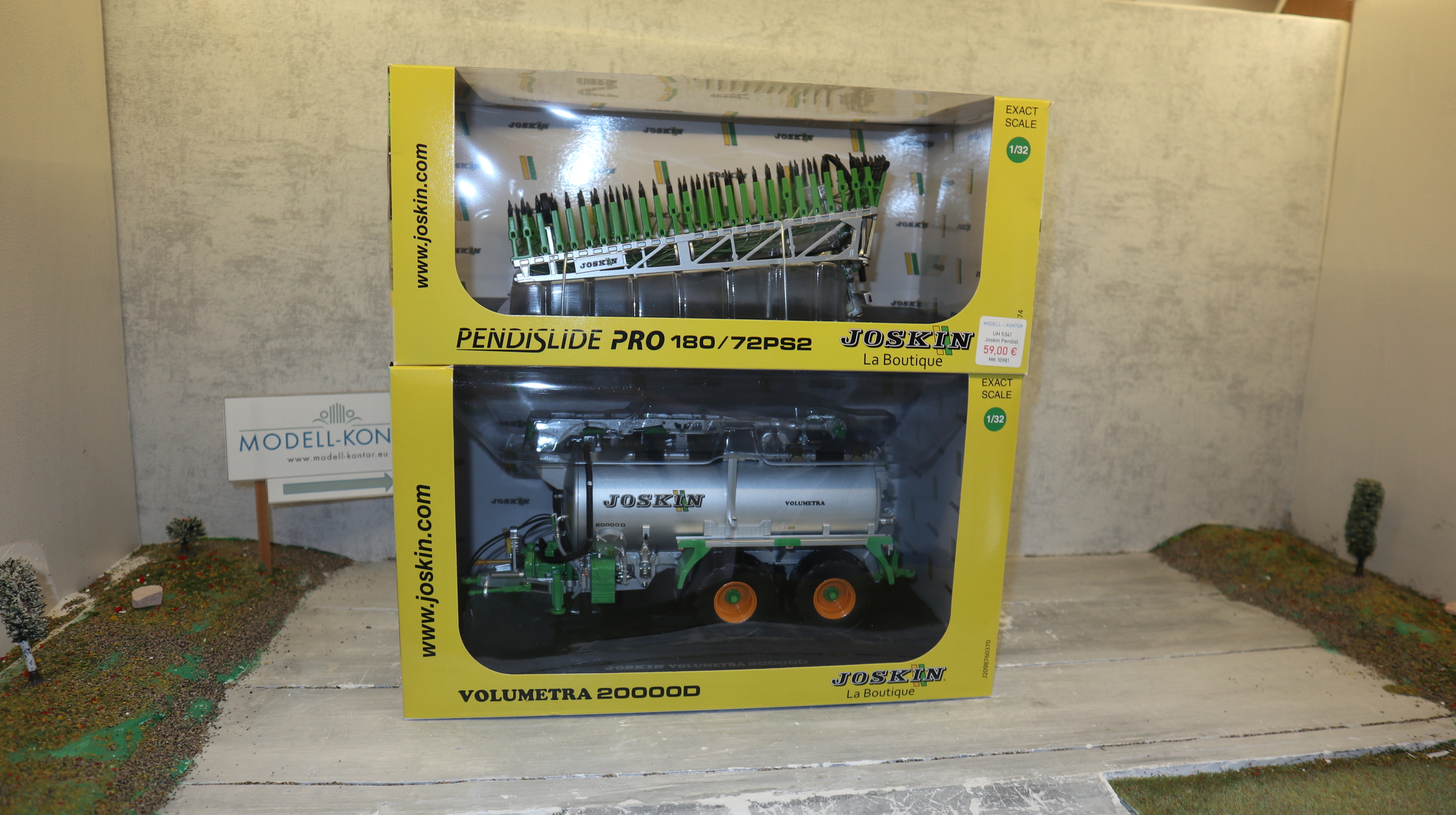 Set UH 6628 + 5341 in 1:32, JOSKIN Güllefass mit Schleppgeschirr, NEU in OVP