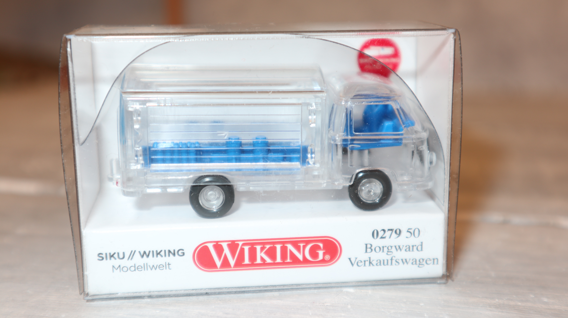 WIKING 027950 in 1:87, Borgward Verkaufswagen durchsichtig Wiking Modellwelt, NEU in OVP