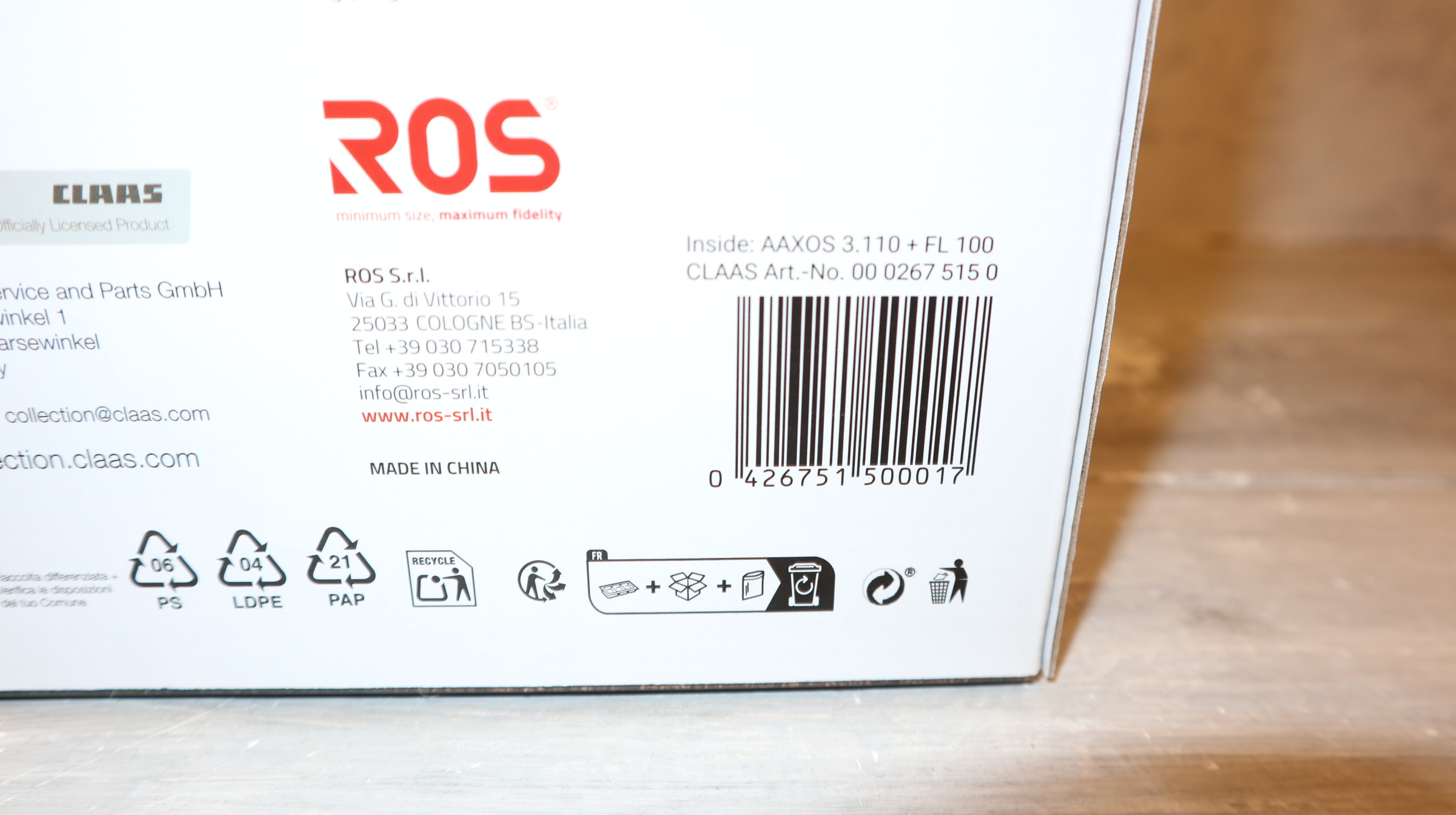 ROS 02675150 in 1:32, Claas Axos 3.110 mit Frontlader, NEu in OVP