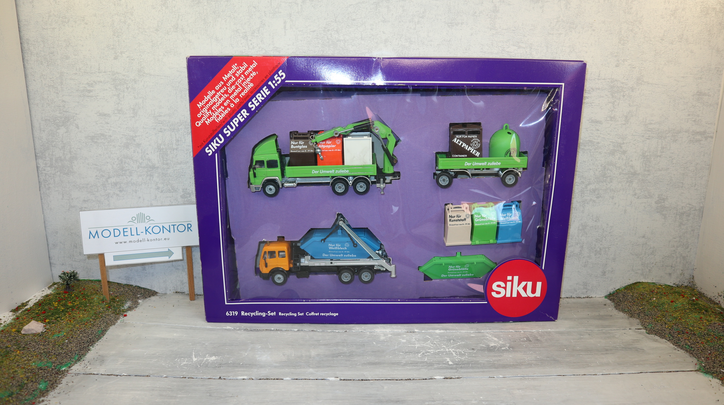 Siku 6319 in 1:55,  Recycling-Set, Komplett und TOP, Neu in OVP