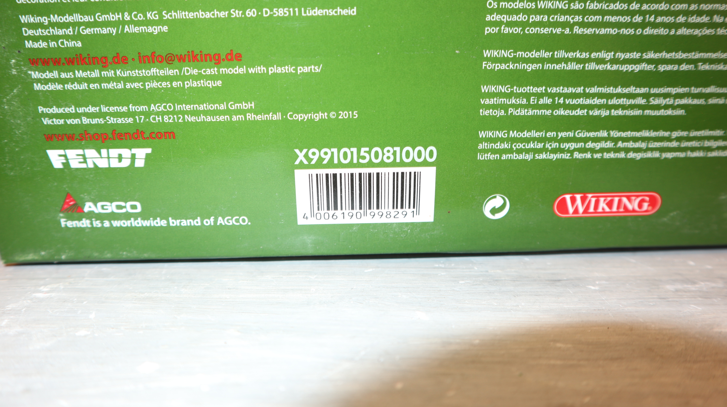 Wiking X991015081000 in 1:32,  Fendt 1050 German Meisterwerk GRÜN, NEU in OVP