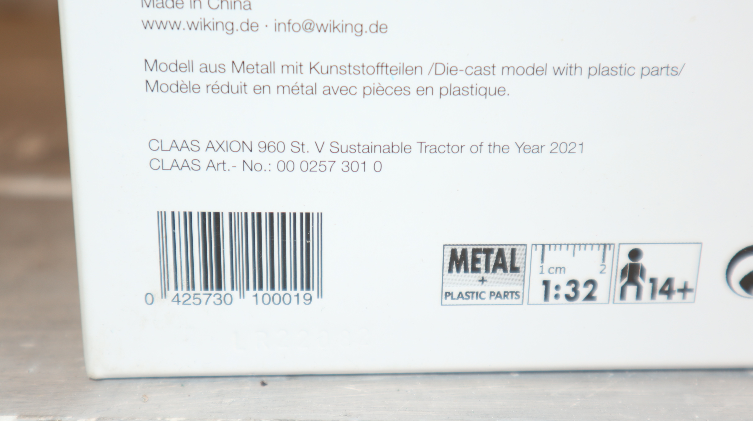 Wiking 02573010 in 1:32,  Claas AXION 960 mit Reifendruckregelanlage, NEU in OVP